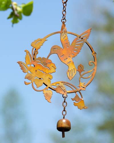 Flamed Hummingbird & Lily Ornament