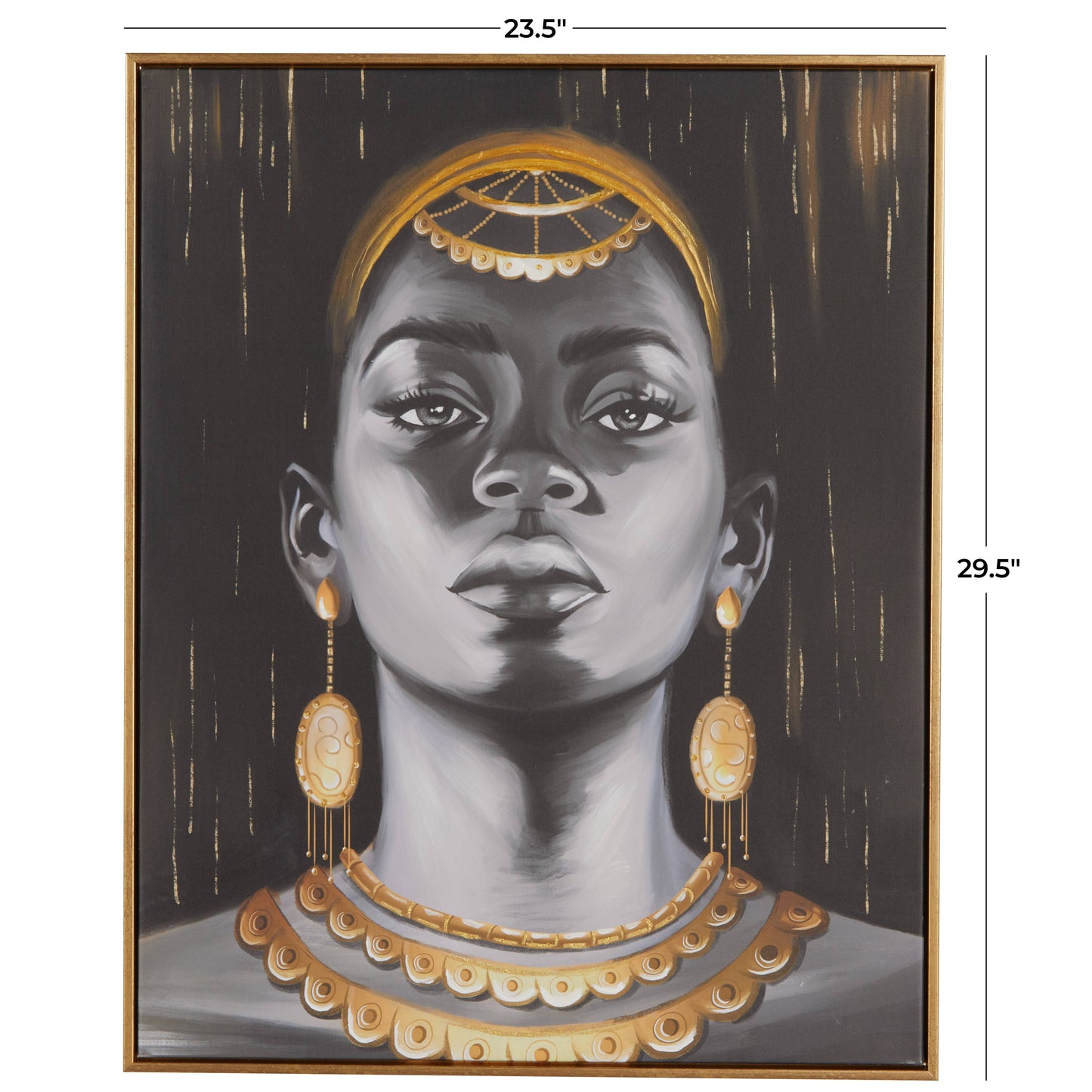 Modern African Female Polystone Framed Wall Art