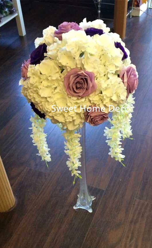 18" Super Soft Silk Hydrangea Artificial Flower Bush White