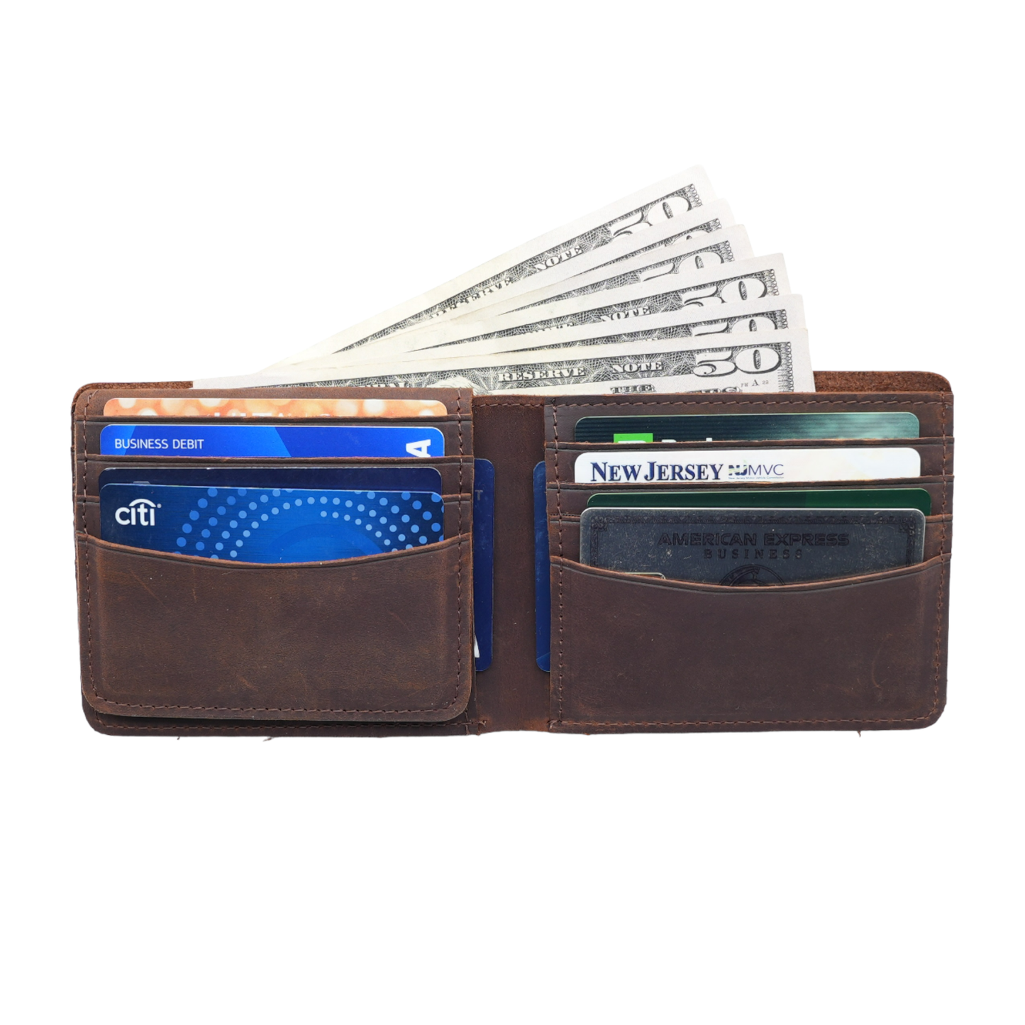 Genuine Leather Wallet for Men with Flap out ID Window