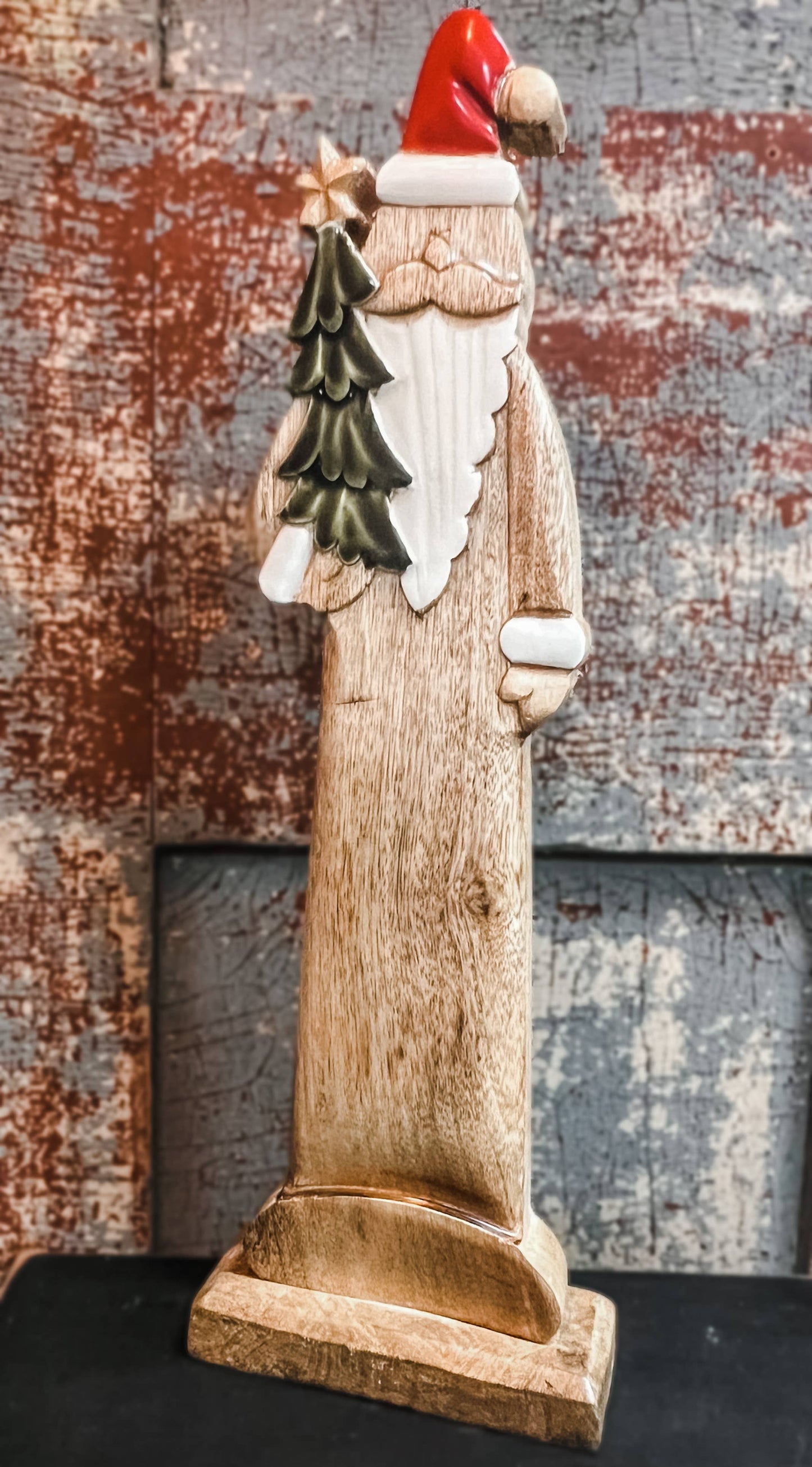 Wooden Santa 7.5x4x32in