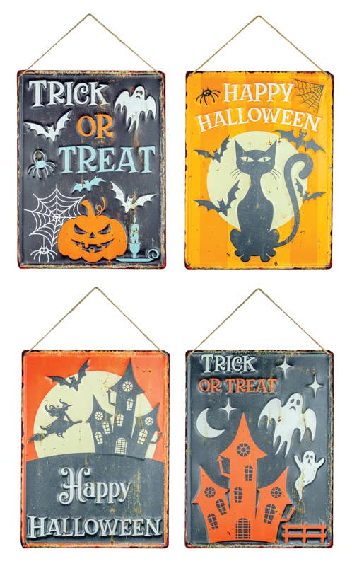 VINTAGE HALLOWEEN METAL SIGN