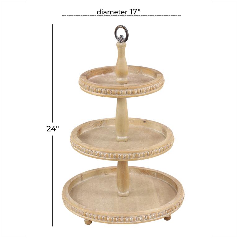 3 Tier Serving Tray Wood