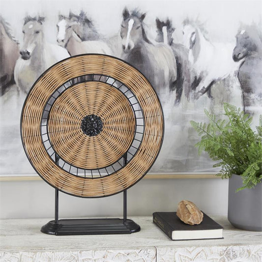 Black and Metal Rattan Sculpture