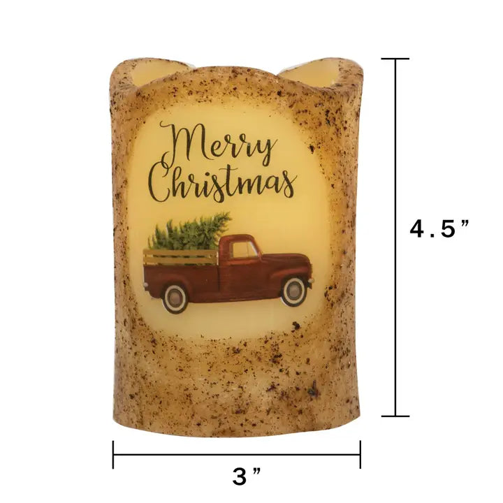 Merry Christmas Truck Timer Pillar