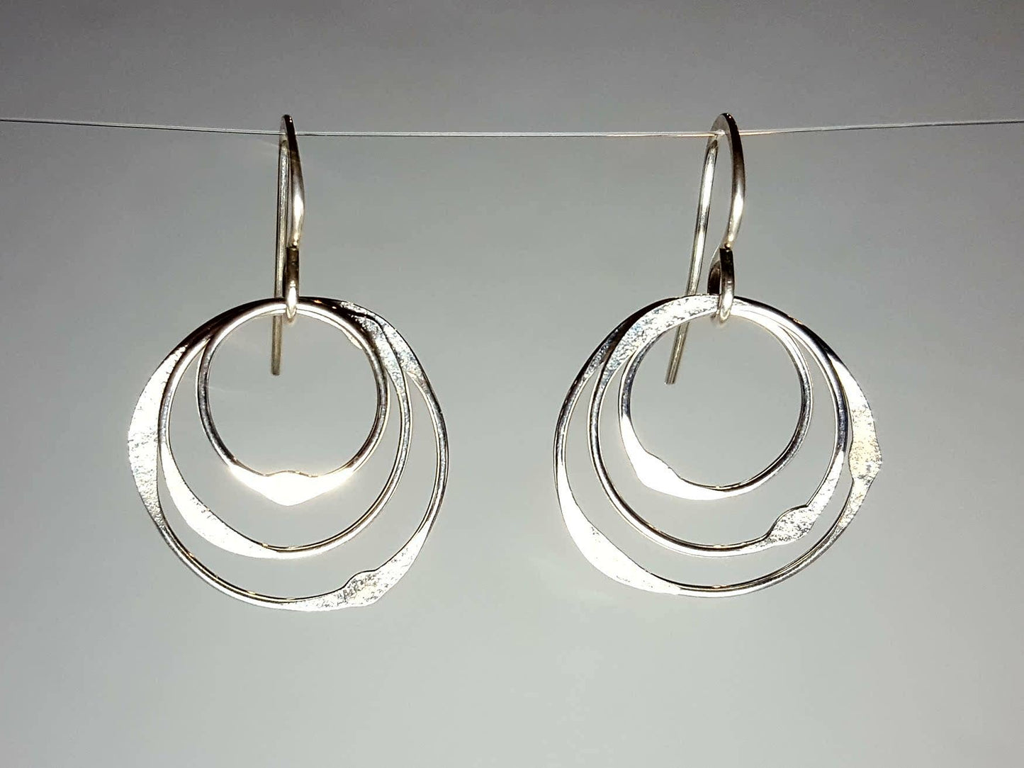 Sterling Silver Earrings 3 Multiple Circles