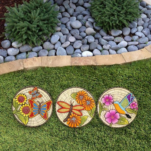 10" Colorful Floral Stepping Stone