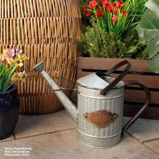 Vintage Style Decorative Watering Can with Holiday Arrangement