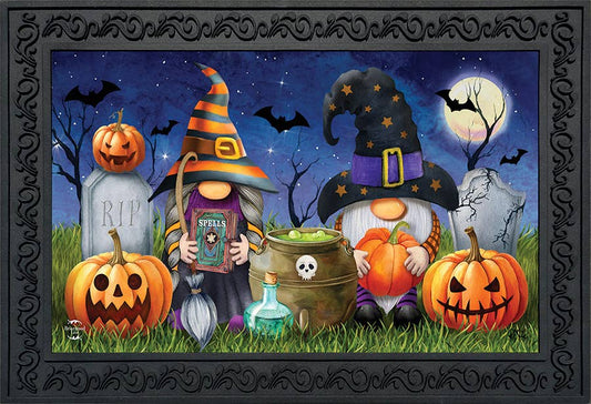 Halloween Gnomes Recycled Rubber Doormat