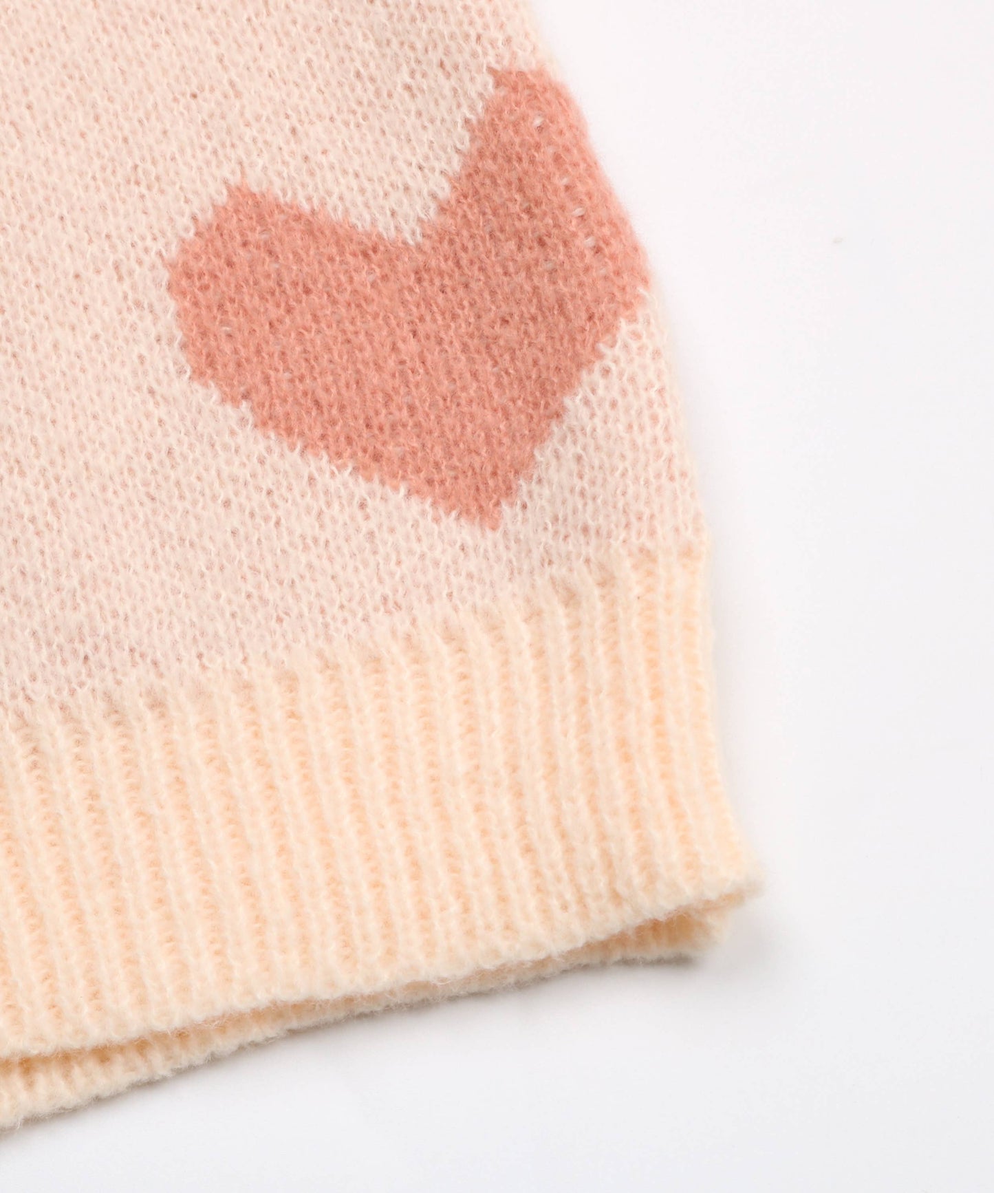 Valentine Pink Heart Pattern Knitting Soft Pullover Sweater