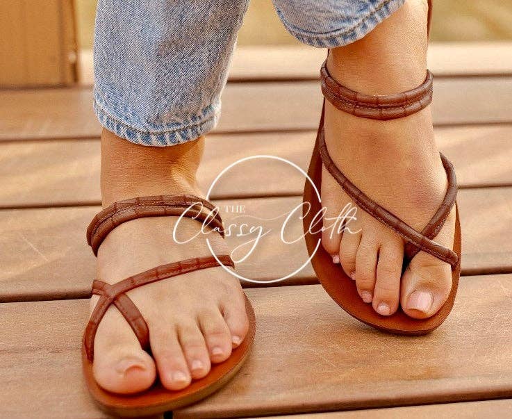 Santorini Sandals - Coffee RTS