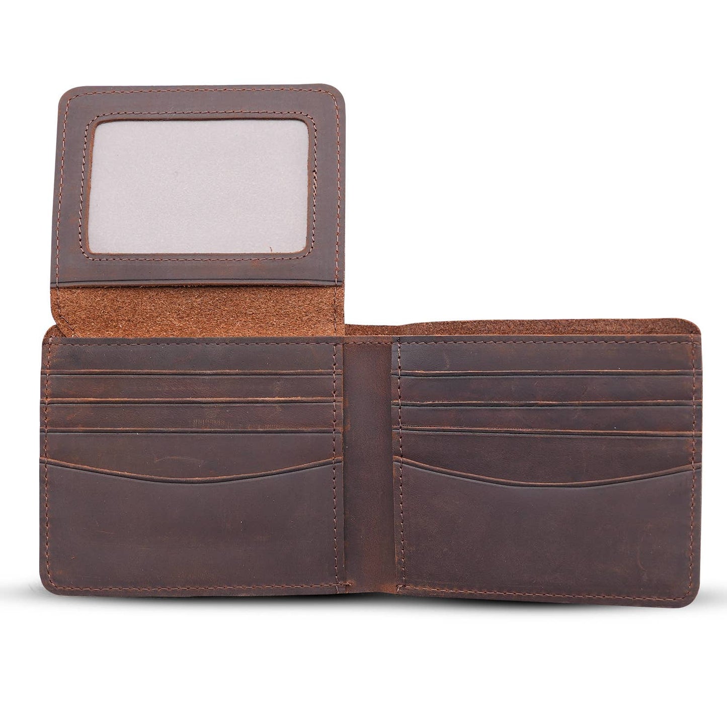 Genuine Leather Wallet for Men with Flap out ID Window