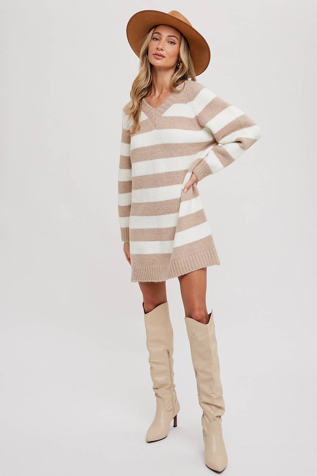 STRIPED SWEATER DRESS