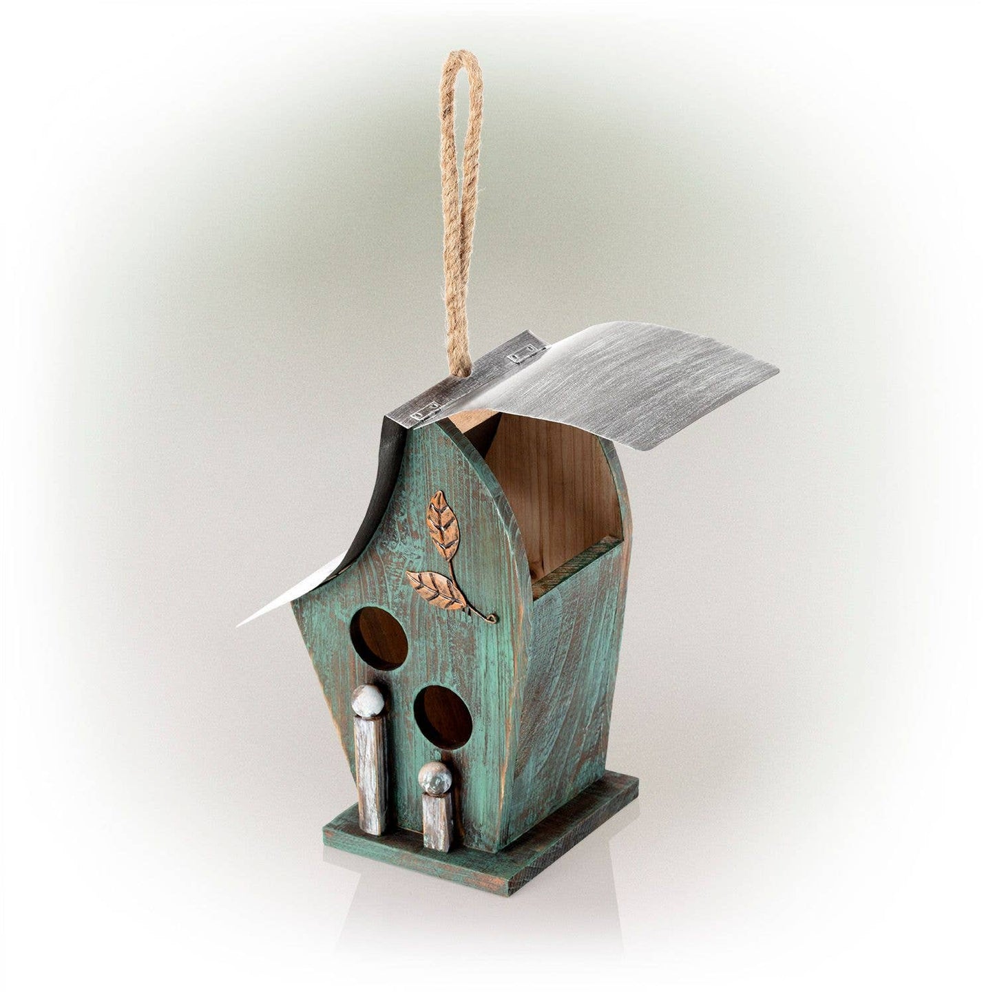 Turquoise Artful Wooden Birdhouse