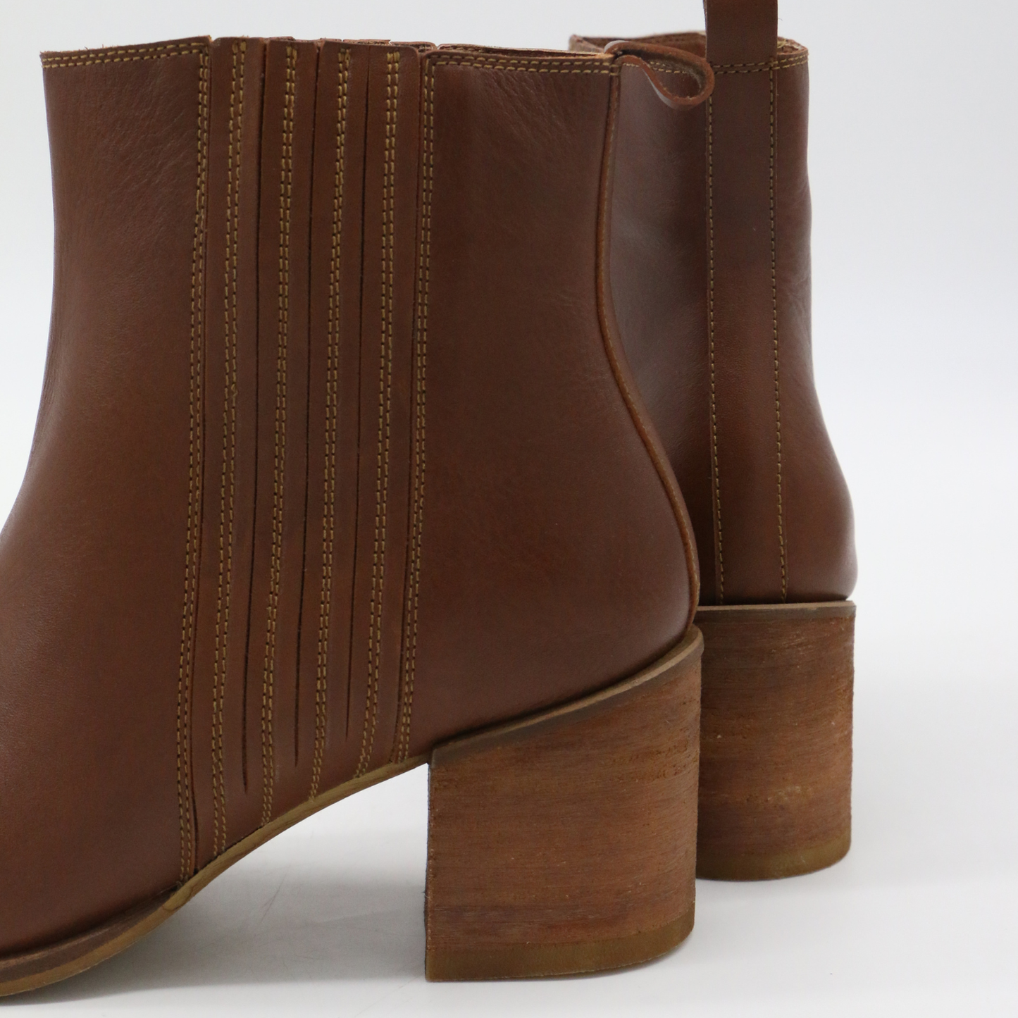 Stagecoach western inspired chelsea booties in tan leather