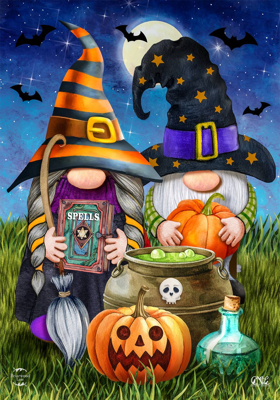 Halloween Gnomes Garden Flag