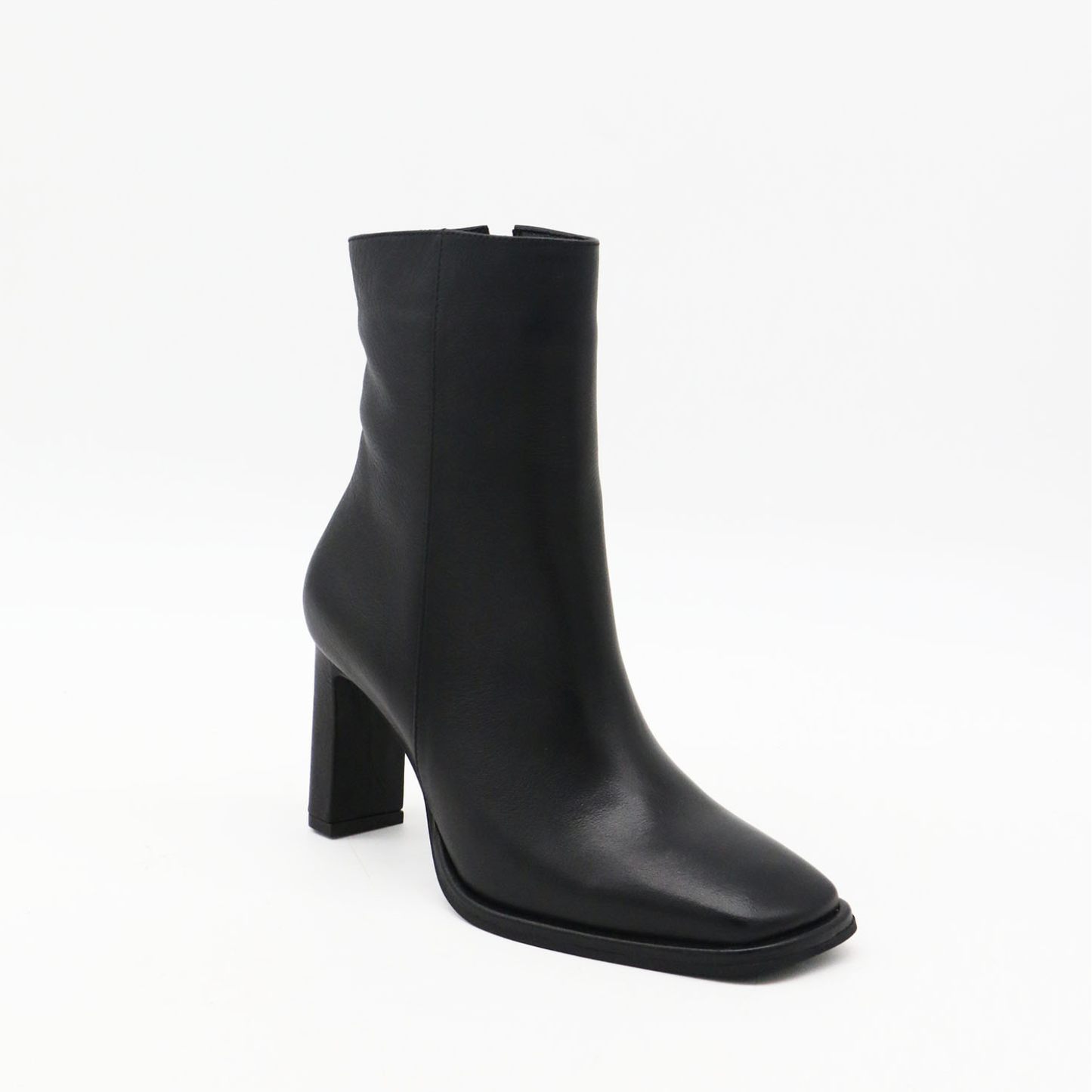 Indigo heeled ankle boots in black leather