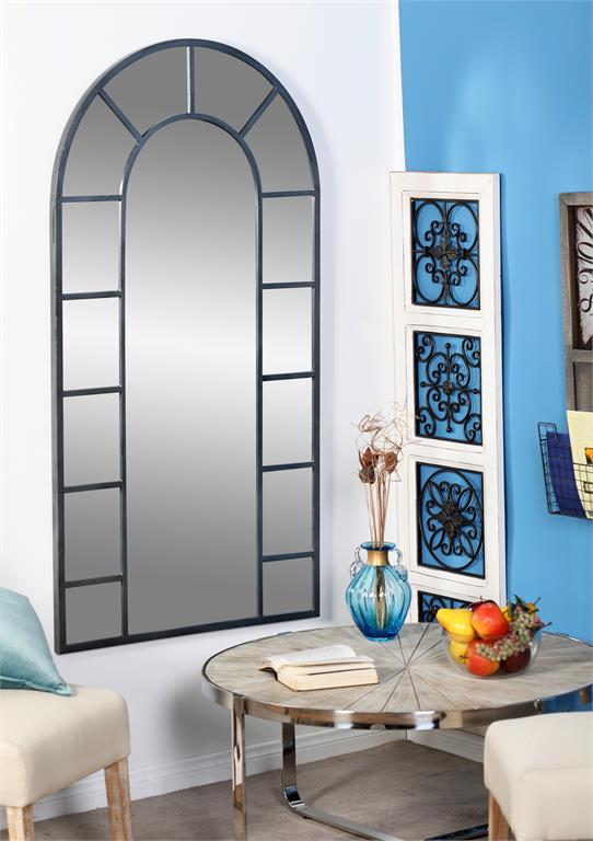 Black Arch Wall Mirror  32W 60H