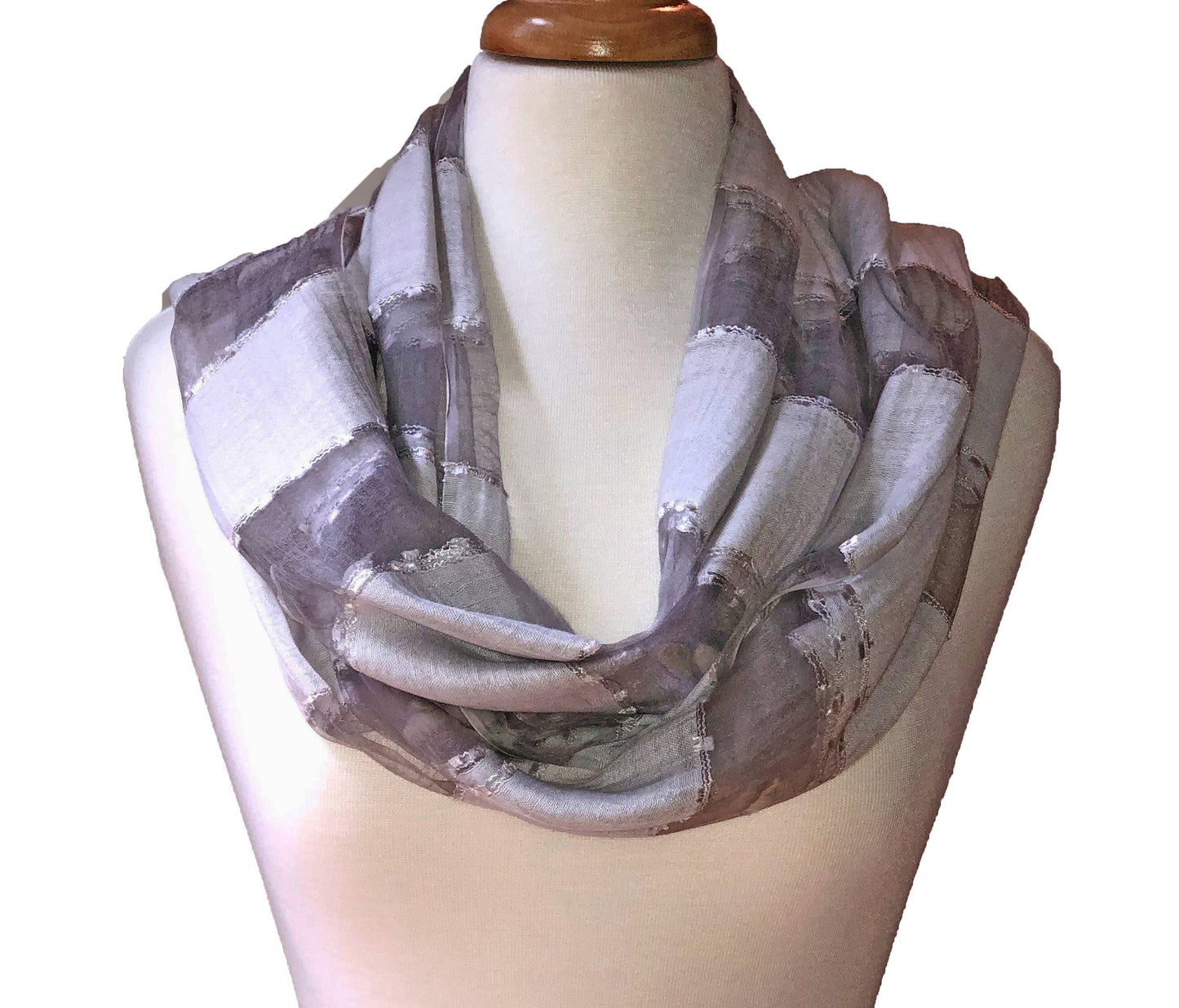 Gray Silk Linen Blend Scarf