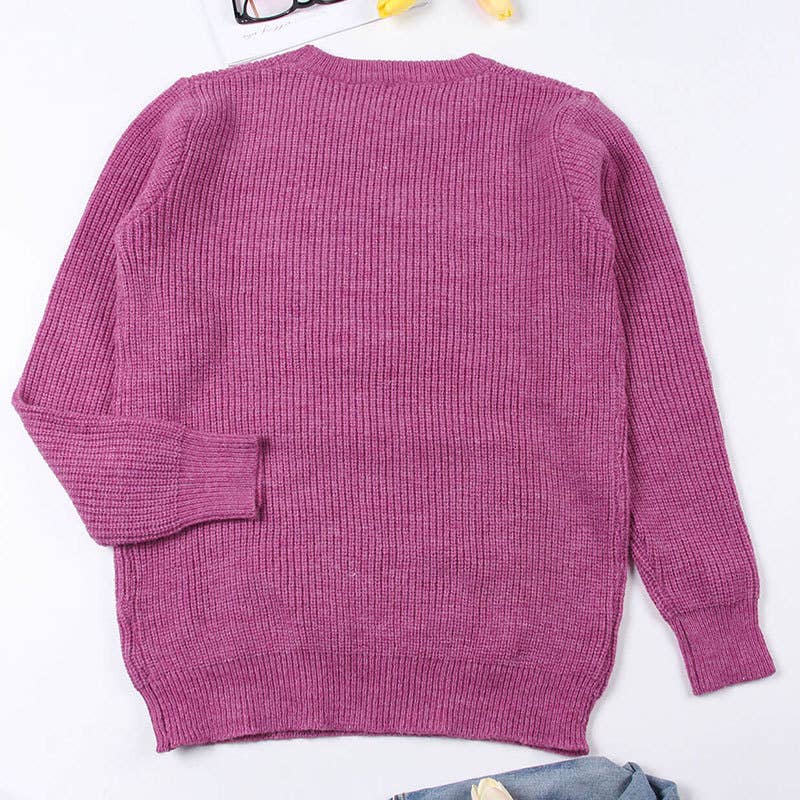 Cute Love Heart Graphic Valentine Knit Pullover Sweater