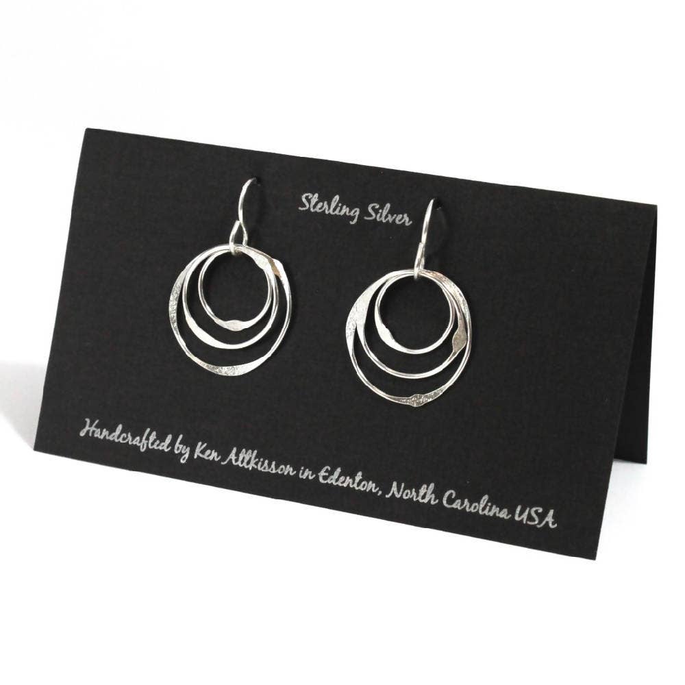 Sterling Silver Earrings 3 Multiple Circles