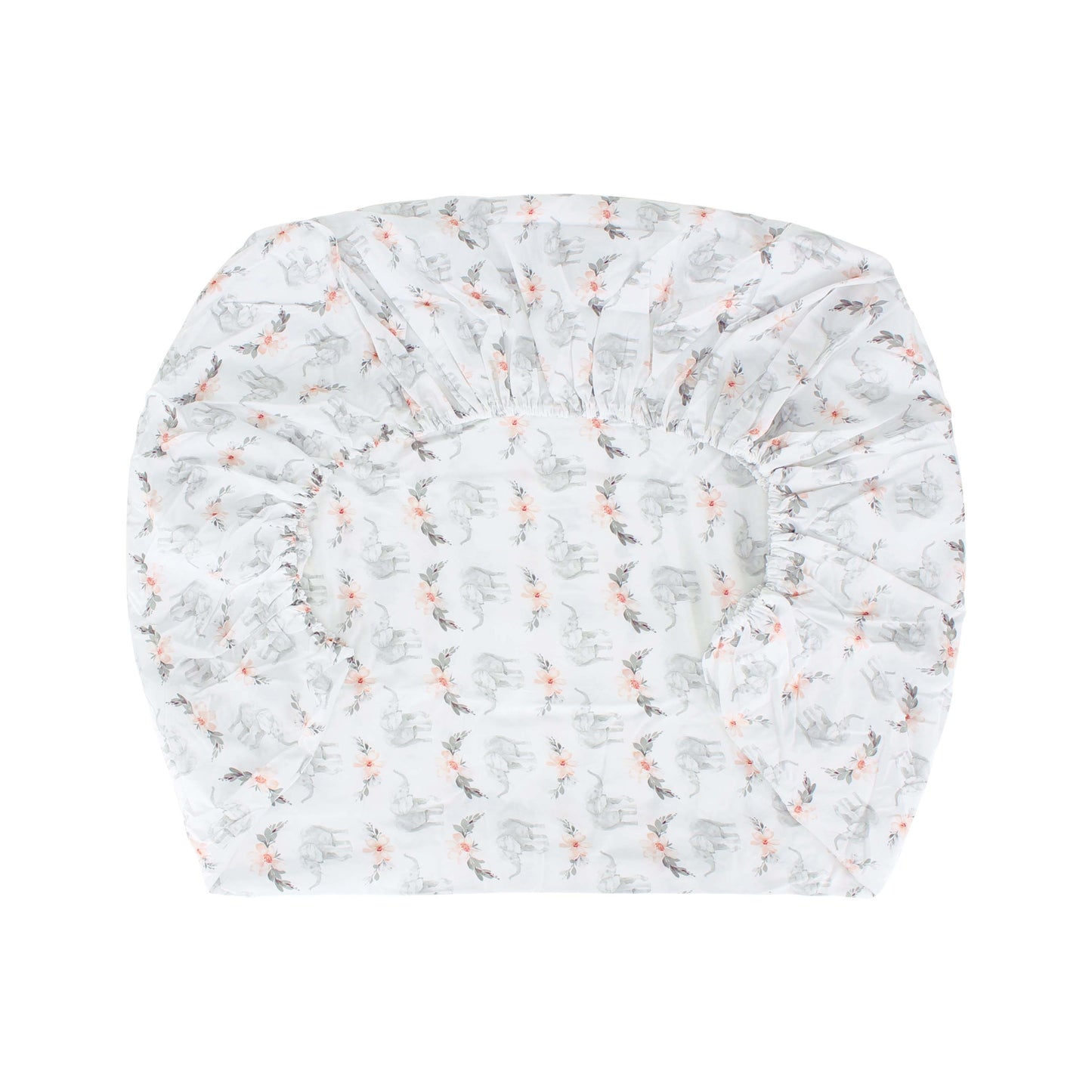 Heritage Blush Elephant Fitted Sheet - 100% Organic Cotton