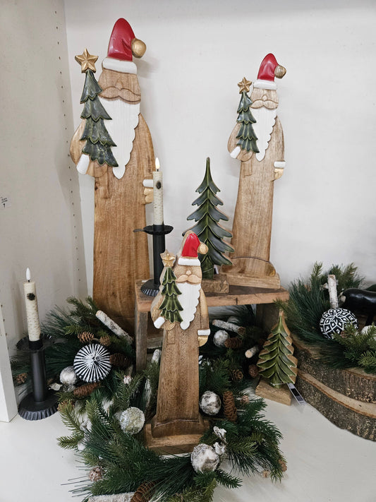 Wooden Santa 7.5x4x32in