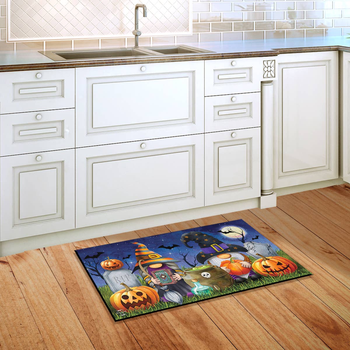 Halloween Gnomes Recycled Rubber Doormat