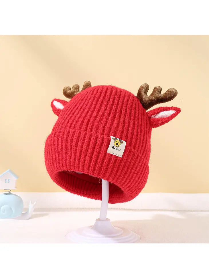 Deer Knit Cap Red