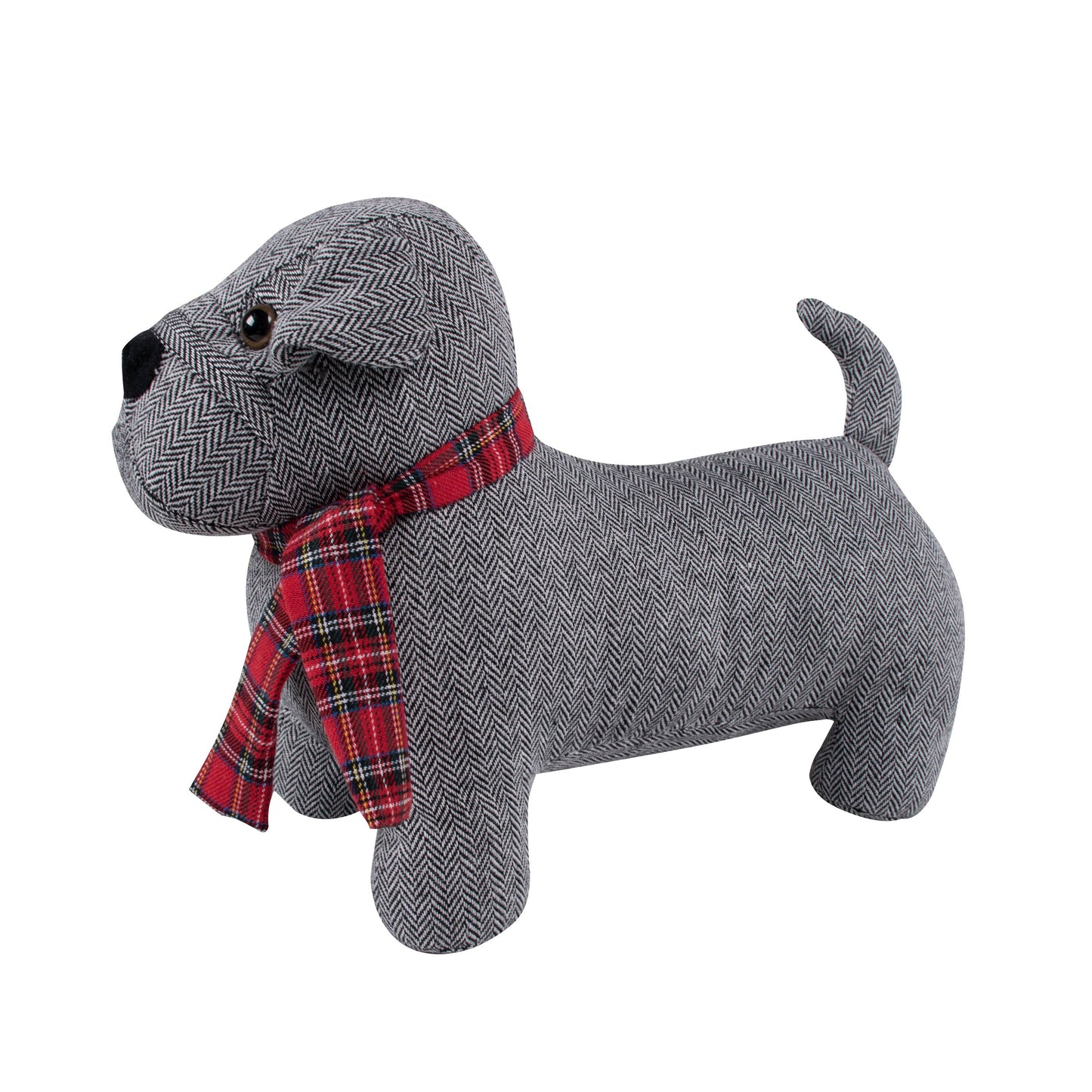 Spencer Plaid Dog Pillow with Scarf - Black