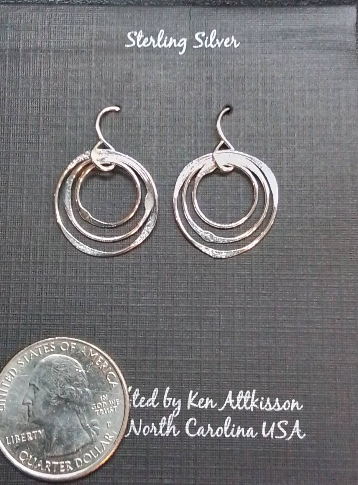 Sterling Silver Earrings 3 Multiple Circles