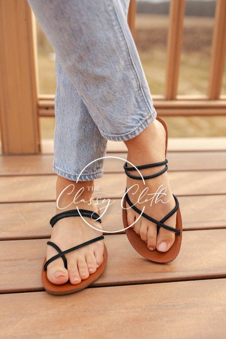 Santorini Sandals - Black RTS