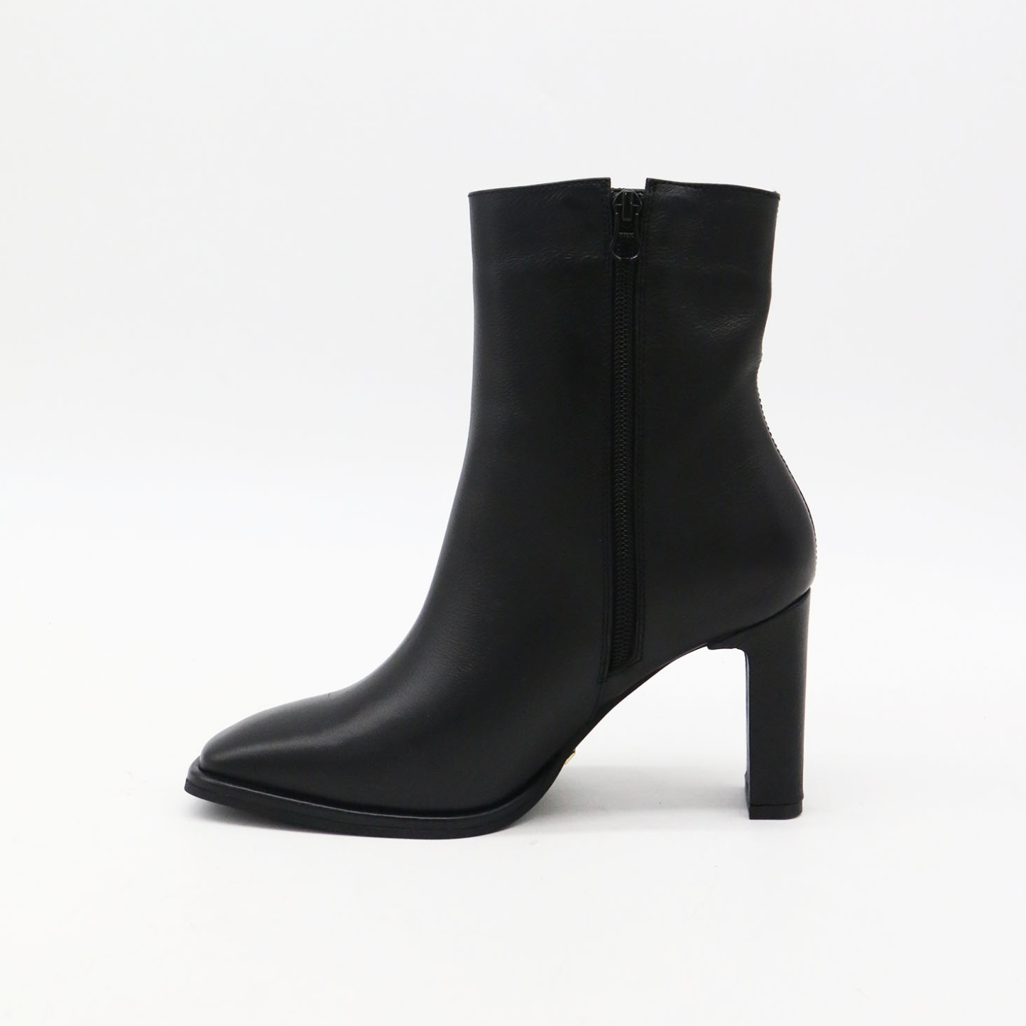 Indigo heeled ankle boots in black leather