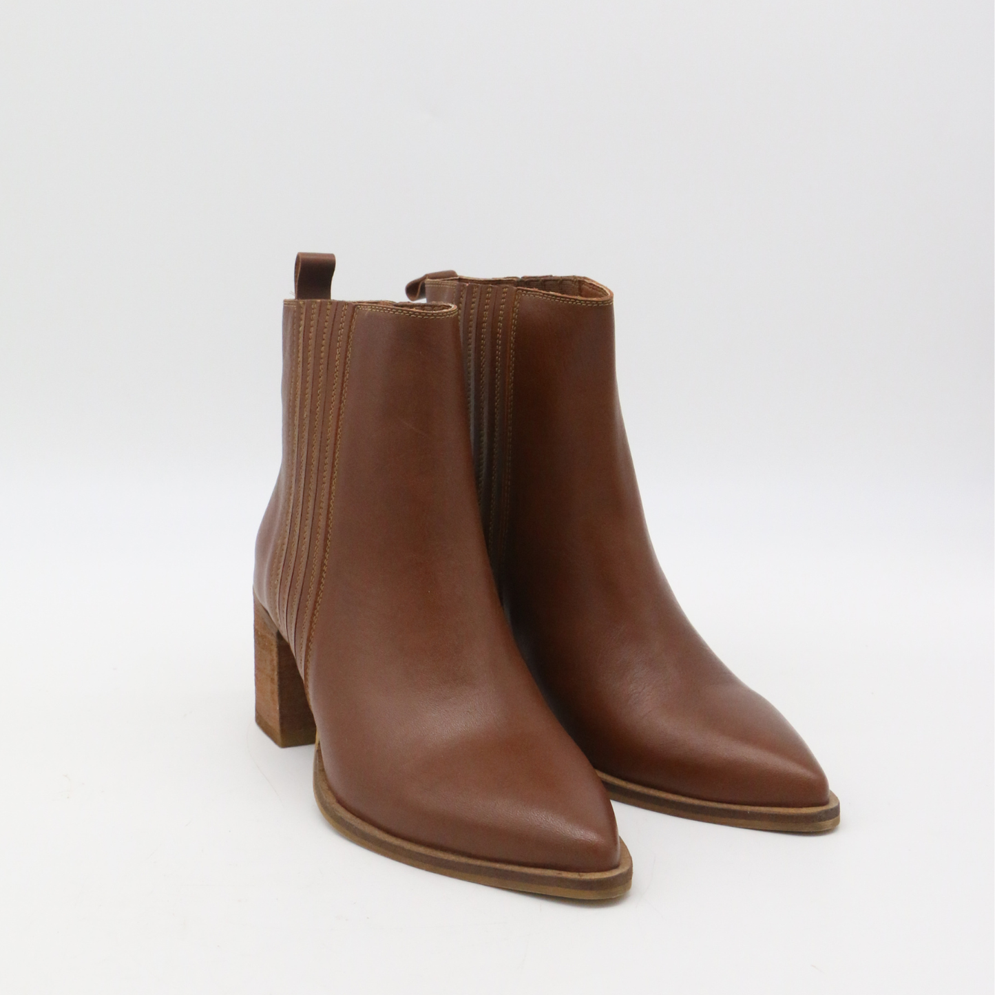 Stagecoach western inspired chelsea booties in tan leather