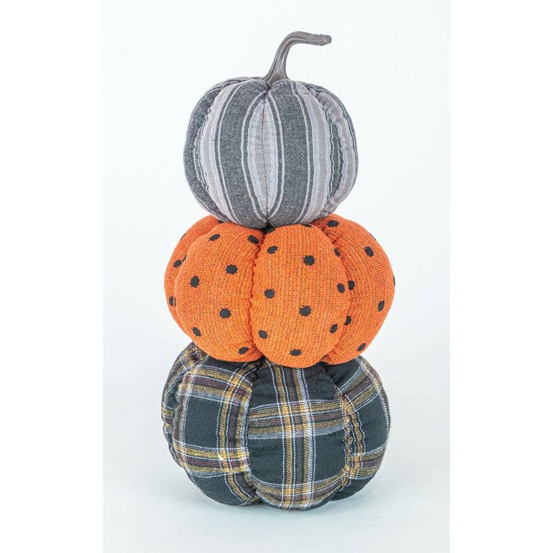 HALLOWEEN PLAID TRIO PUMPKIN STACK