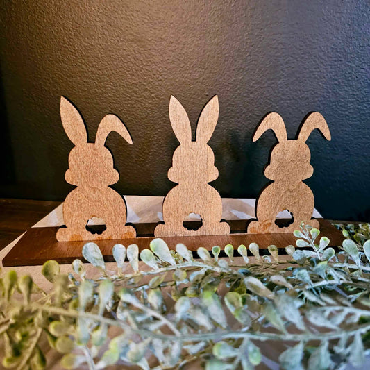 3 Bunny Easter Decor Tiered Tray Sign Spring Decor Rabbit