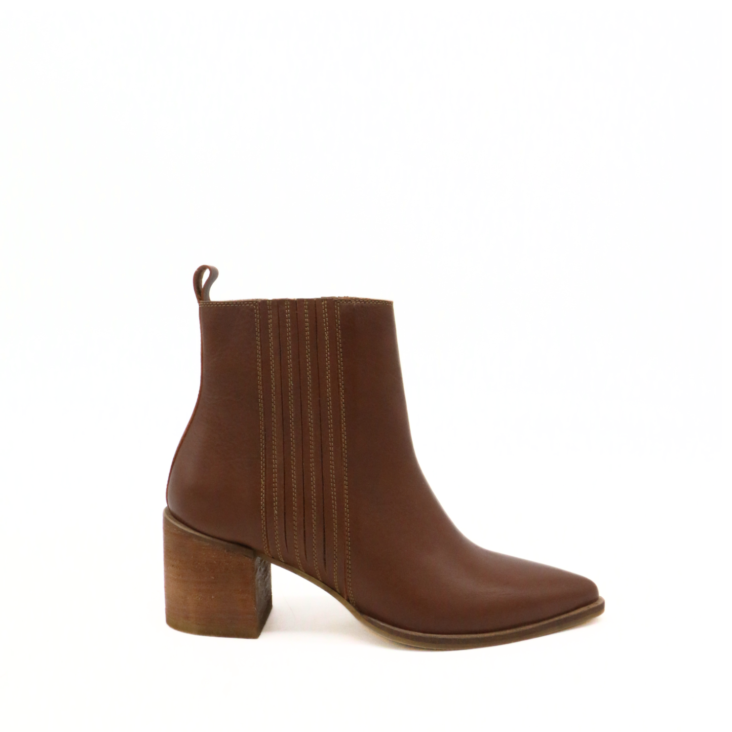 Stagecoach western inspired chelsea booties in tan leather