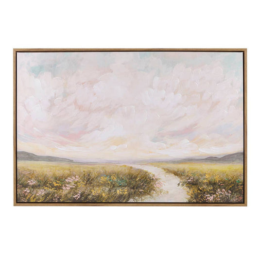 Flower Fields Landscape Framed Wall Art