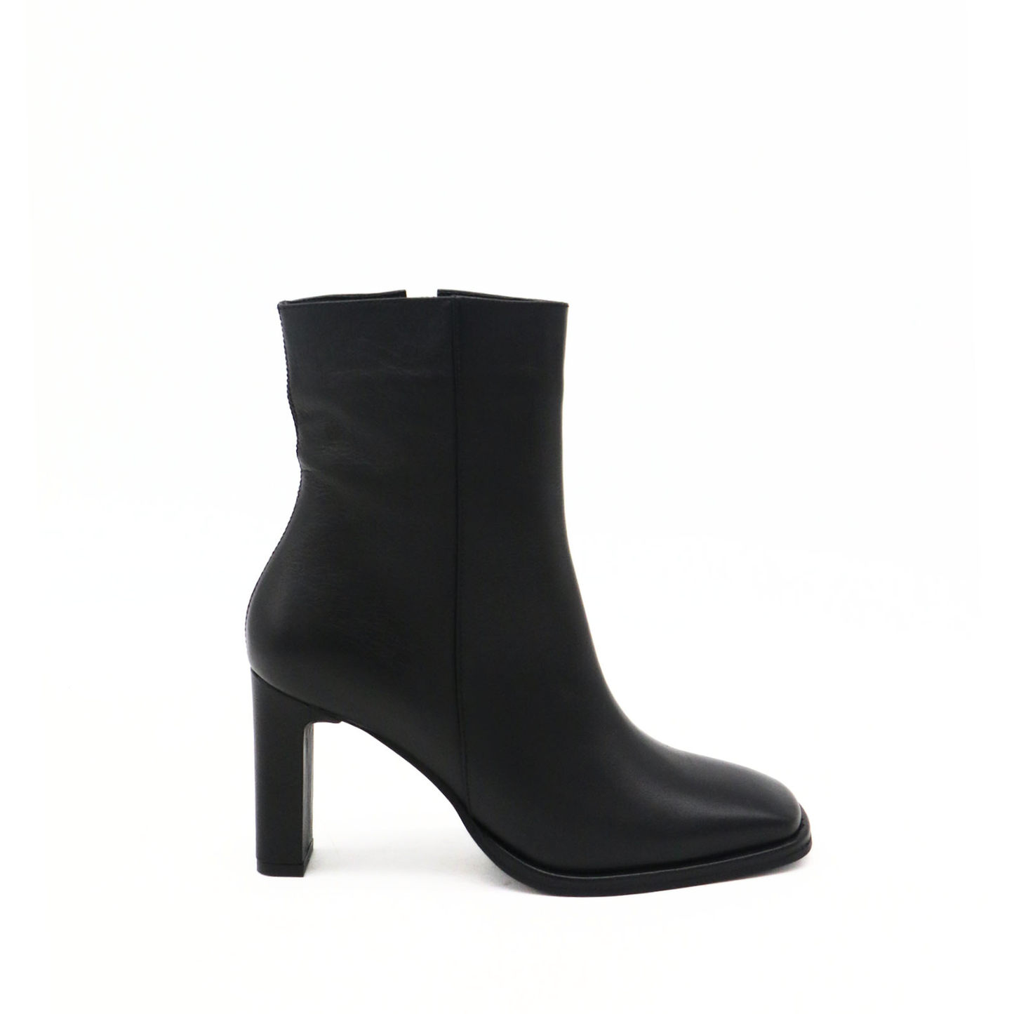 Indigo heeled ankle boots in black leather