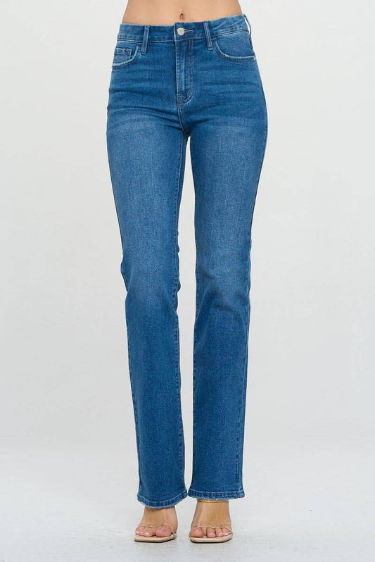 Medium Wash - Mid Rise Classic Boot Cut Jeans